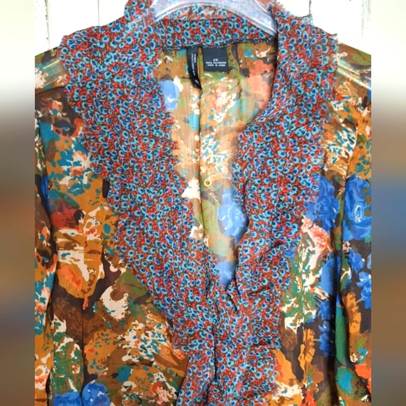 New Direction Ruffled Top 2X Fairy Y2K Steampunk Boho - Picture 2 of 8